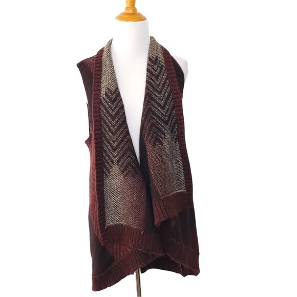 Anthropologie Sleeping on Snow Mabli Wool Blend Sweater Vest Brown M/L - Picture 2 of 12